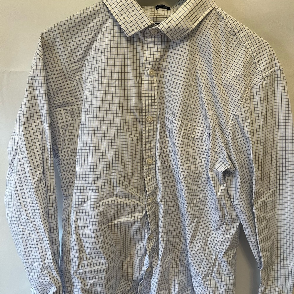 JCrew white/navy button down